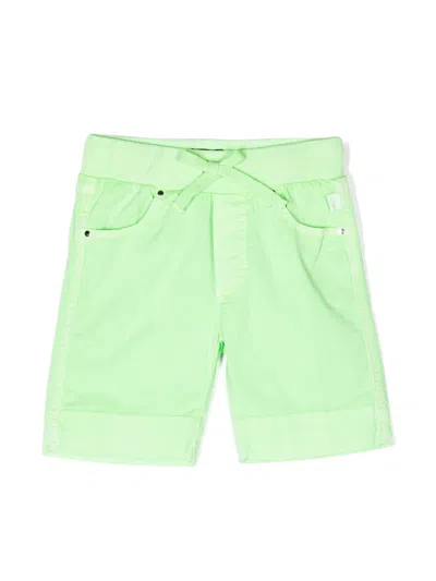 Il Gufo Kids' Drawstring-waist Stretch-cotton Shorts In Green