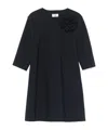 Il Gufo Dress With Floral Accent Front In Black