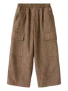 Il Gufo Elasticated Cargo Trousers In Brown