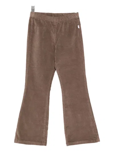 Il Gufo Kids' Elasticated Corduroy Trousers In Brown