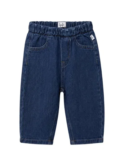 Il Gufo Babies' Elasticated Jeans In Blue