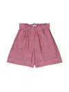 Il Gufo Elasticated-waist Linen Shorts In Purple
