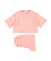Il Gufo Elasticated-waist Short Set In Flamingo Pink