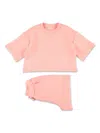 Il Gufo Kid - Fleece T-shirt And Short Set In Pink