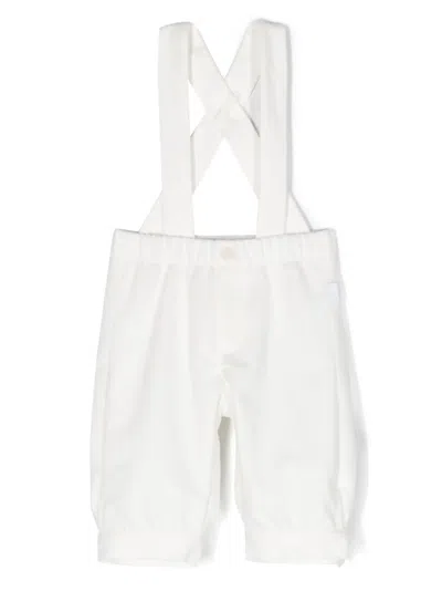 Il Gufo Babies' Elasticated-waistband Jersey Dungarees In White
