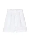 Il Gufo Elasticated-waistband Linen Shorts In White