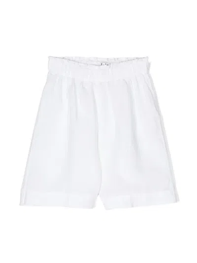 Il Gufo Kids' Elasticated-waistband Linen Shorts In White