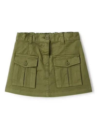 Il Gufo Kids' Elasticated Waistband Skirt In Green
