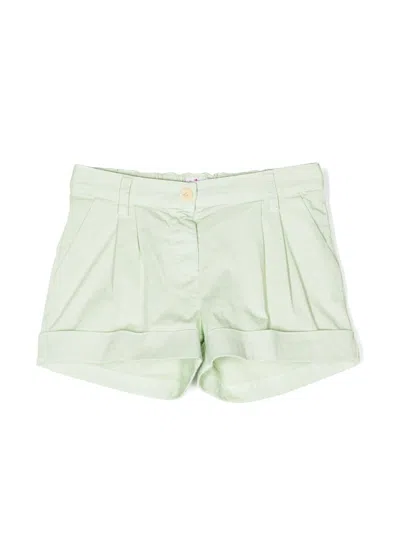 Il Gufo Kids' Elasticated-waistband Stretch-cotton Shorts In Green