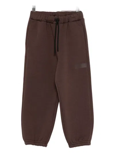 Il Gufo Kids' Elasticated-waistband Track Pants In Brown