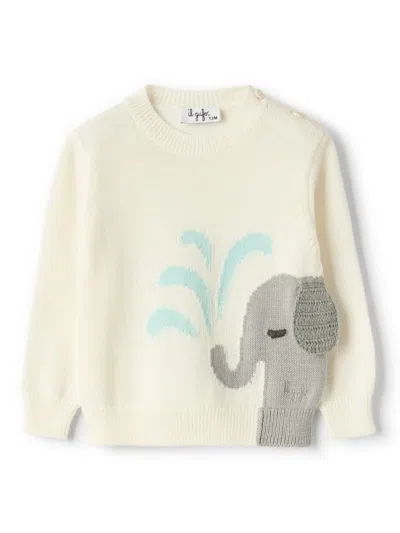 Il Gufo Babies' Elephant-motif Sweater In 中性色