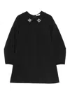 Il Gufo Embellished Collared Dress In Black