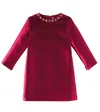 Il Gufo Embellished Twill Dress In Red