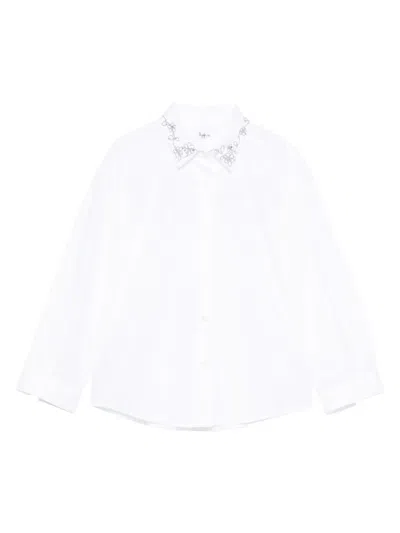 Il Gufo Kids' Embroidered-collar Shirt In White