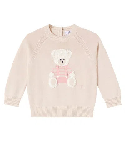 Il Gufo Babies' Embroidered Cotton Sweater In Beige