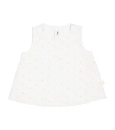 Il Gufo Kids' Embroidered Daisy Top In White
