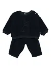 Il Gufo Embroidered-dog Fleece Tracksuit Set In Blue