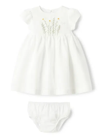 Il Gufo Babies' Embroidered Linen Dress In White