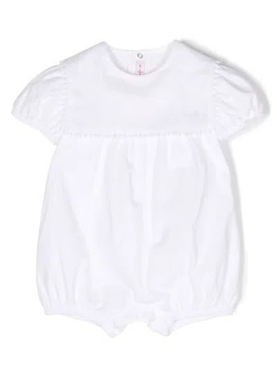 Il Gufo Babies' Embroidered-logo Cotton Romper In White