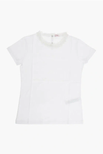 Il Gufo Kids' Embroidered Neck T-shirt In White