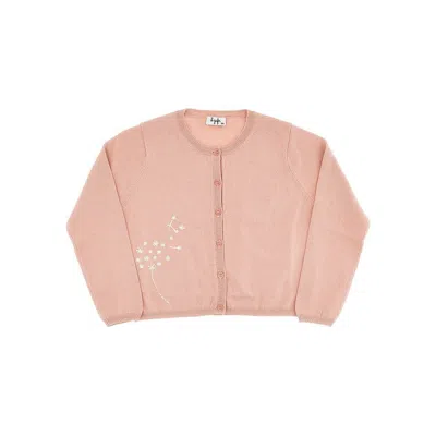 Il Gufo Embroidered Organic Cotton Cardigan Kids In Pink