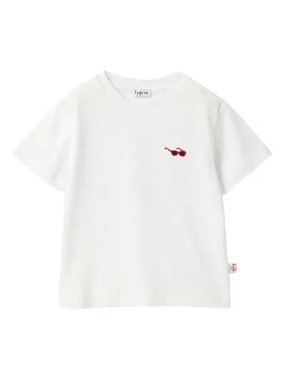 Il Gufo Kids' Embroidered T-shirt In White