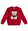 Il Gufo Embroidered Virgin Wool Sweater In Red