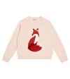 Il Gufo Fox Intarsia-knit Jumper In White