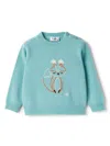 Il Gufo Embroidered Wool Jumper In Blue
