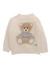 Il Gufo Emroidered Jumper In Latte/nube
