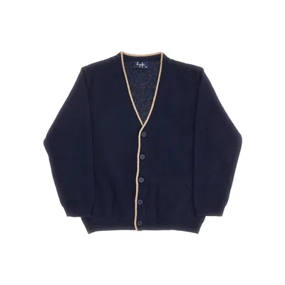 Il Gufo Extra Fine Merino Wool Cardigan Kids In Blue