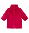 Il Gufo Faux Fur Padded Coat In Pink