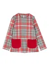 Il Gufo Faux-fur-detail Check Pattern Blouse In Grey