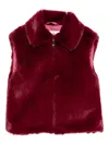 Il Gufo Faux-fur Sleeveless Jacket In Red