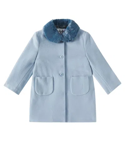 IL GUFO FAUX FUR-TRIMMED WOOL-BLEND COAT