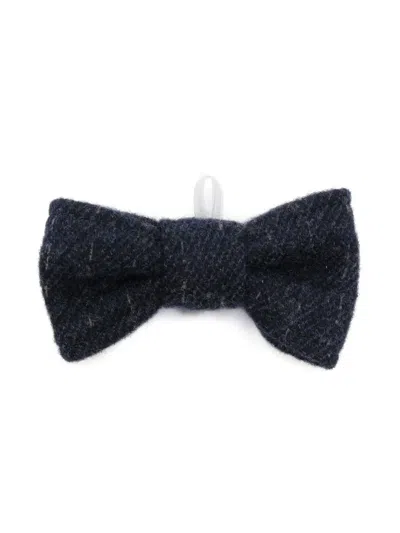 Il Gufo Babies' Felted-finish Bow Tie In Blue