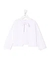Il Gufo Fine-knit Bow-fastening Cardigan In White