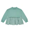 Il Gufo Flared Cotton Sweatshirt In Sage Green