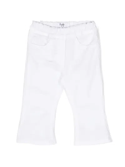 Il Gufo Babies' Flared Cotton Trousers In White