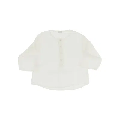 Il Gufo Flared Cut Linen Blouse Kids In White