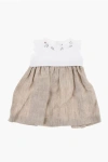 Il Gufo Flared Dress With Embroidery In Neutral