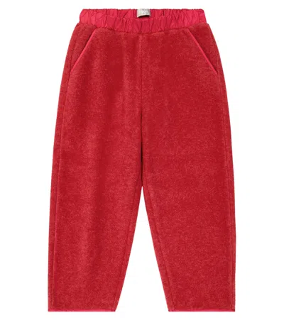 Il Gufo Kids' Fleece-texture Track Pants In Pink