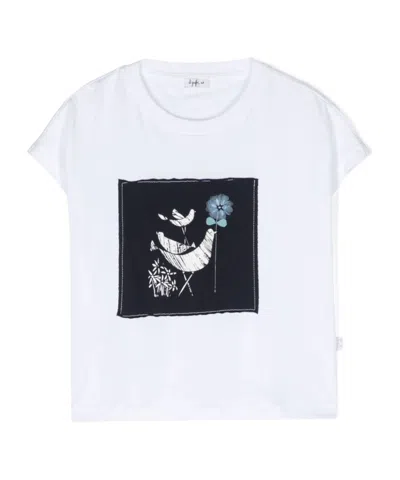 Il Gufo Floral-appliqué Cotton T-shirt In White