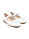 Il Gufo Leather Ballet Flats In White