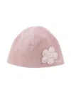 Il Gufo Floral-appliqué Beanie In Pink