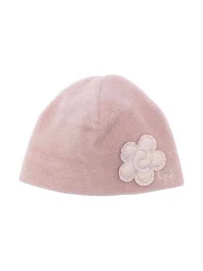 Il Gufo Babies' Floral-appliqué Beanie In Pink
