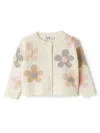 Il Gufo Floral Appliqué Cardigan In Neutrals