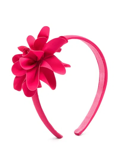 Il Gufo Kids' Floral-appliqué Headband In Pink