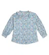 Il Gufo Floral Cotton Poplin Shirt In Light Blue