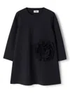 Il Gufo Floral-detail Dress In Black